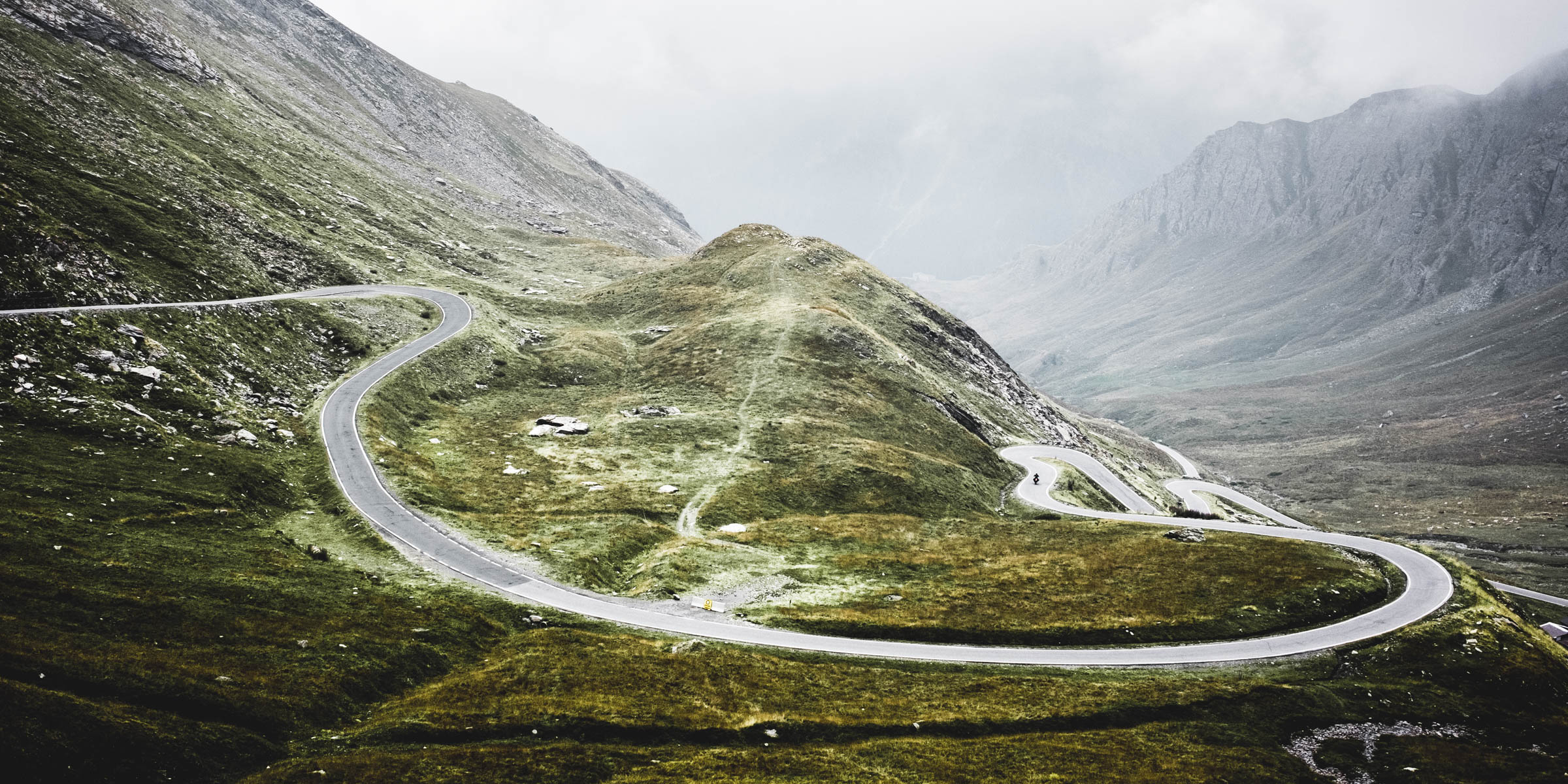 The downhill section of Col Agnel in Italy