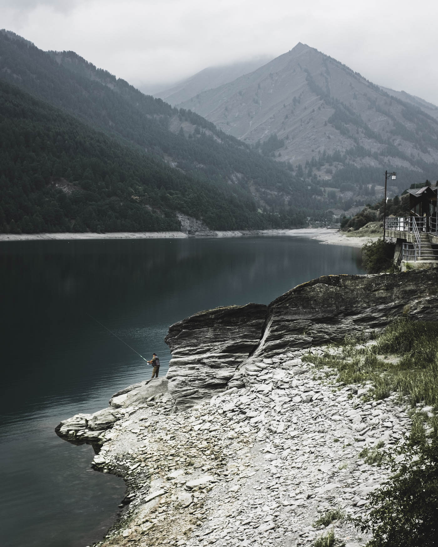 The artificial reservoir Lago di Castello in Italy